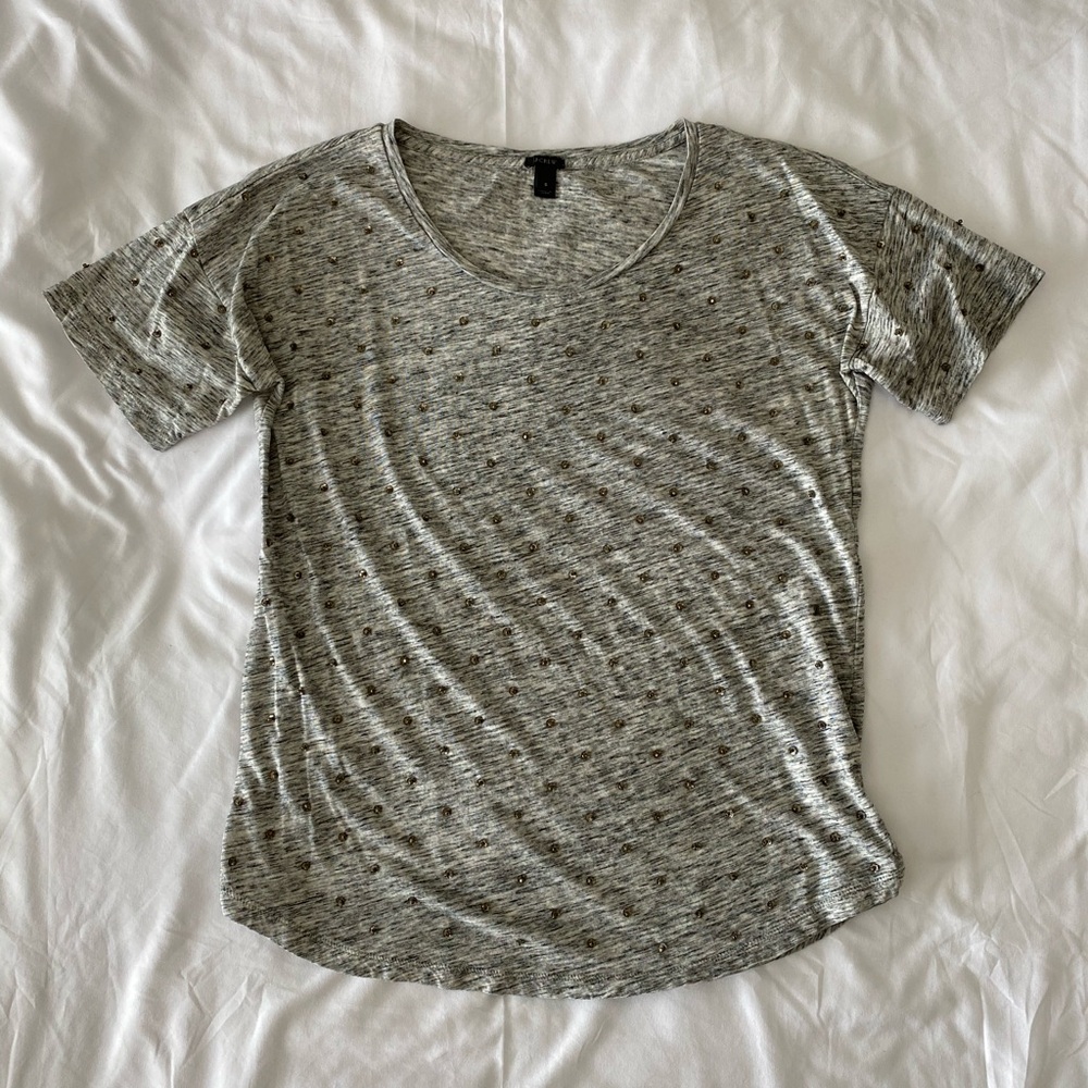 Grey T-Shirt With Sequin Detail